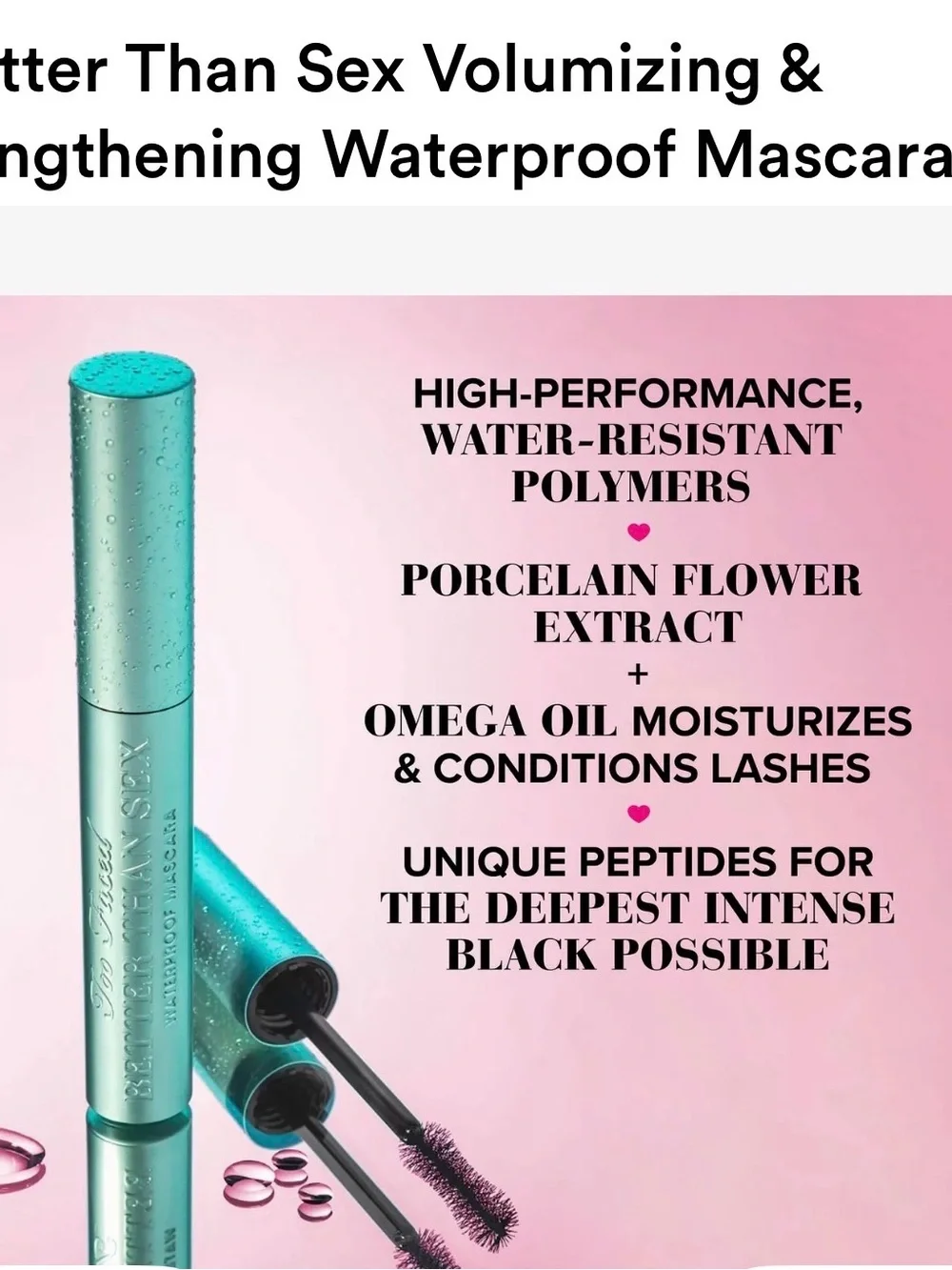 Too Faced Better Than Sex Waterproof Volumizing Mascara